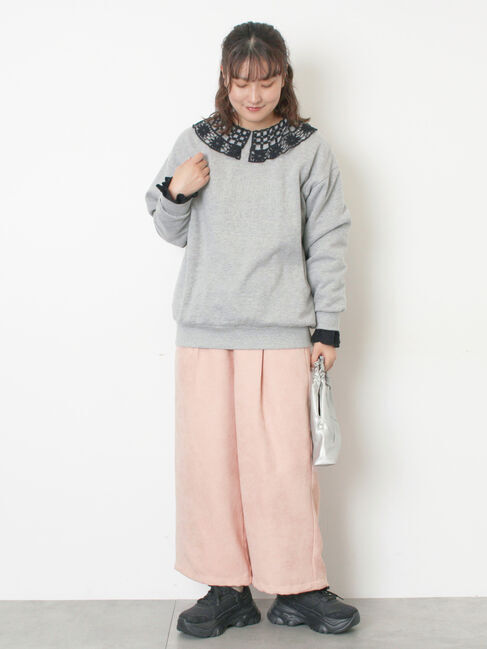 Samansa Mos2「【WEB限定】前後2WAYレース襟ブラウス」|シャツ・ブラウス|