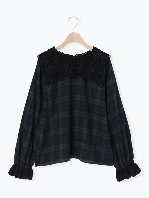 Samansa Mos2「【WEB限定】前後2WAYレース襟ブラウス」|シャツ・ブラウス|