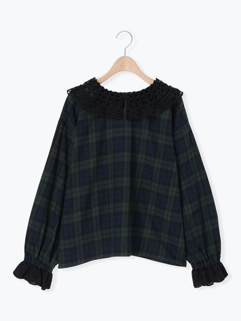 Samansa Mos2「【WEB限定】前後2WAYレース襟ブラウス」|シャツ・ブラウス|