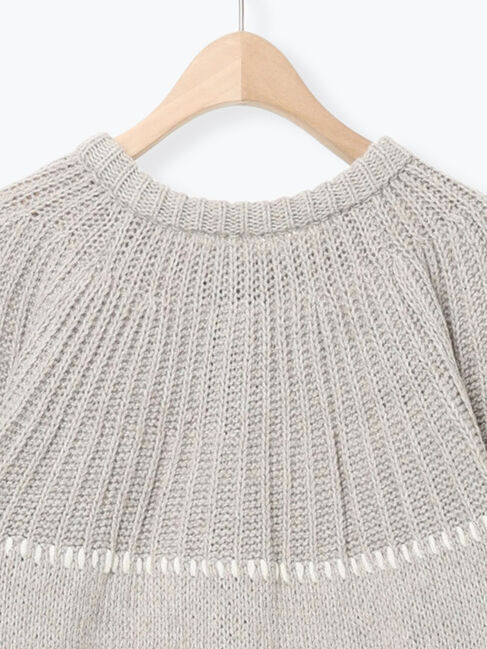 Samansa Mos2「ラウンド切替ステッチ前後2WAYニット」|カーディガン|