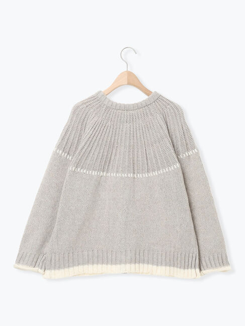 Samansa Mos2「ラウンド切替ステッチ前後2WAYニット」|カーディガン|