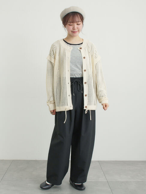 Samansa Mos2「前後2WAY裾ドロストニット」|カーディガン|