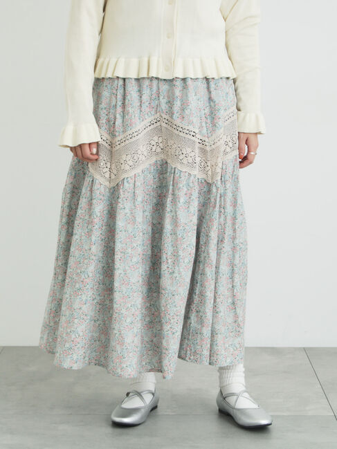 Samansa Mos2「柄アソートティアードレーススカート」|スカート|