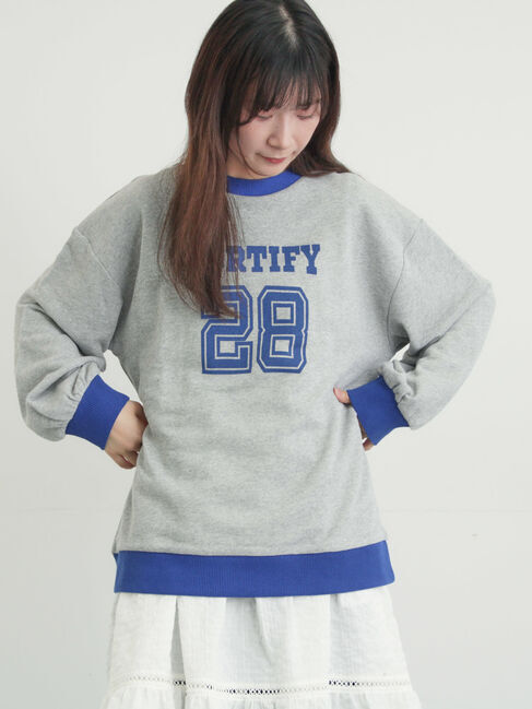 Samansa Mos2「リンガーロゴスウェット」|Tシャツ・カットソー|