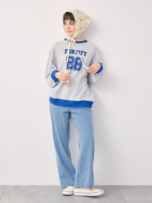 Samansa Mos2「リンガーロゴスウェット」|Tシャツ・カットソー|