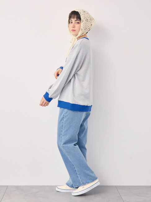 Samansa Mos2「リンガーロゴスウェット」|Tシャツ・カットソー|