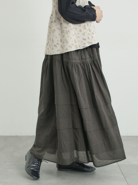 Samansa Mos2「シアータックギャザースカート」|スカート|チャコールグレー
