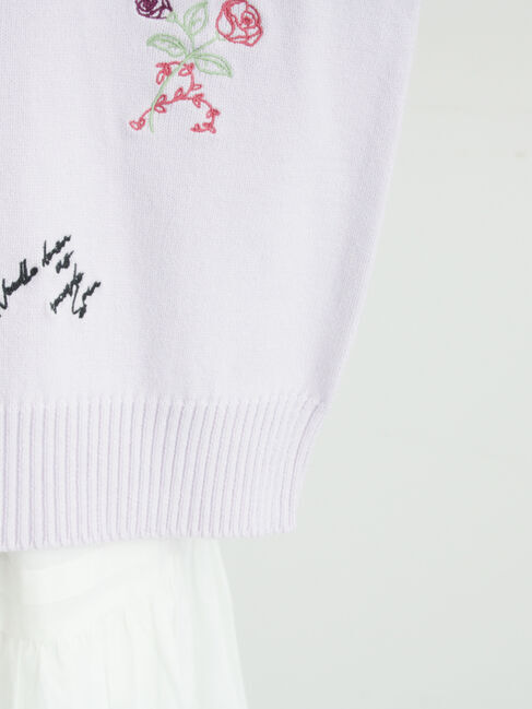 Samansa Mos2「花+ロゴ総柄刺繍カーディガン」|カーディガン|