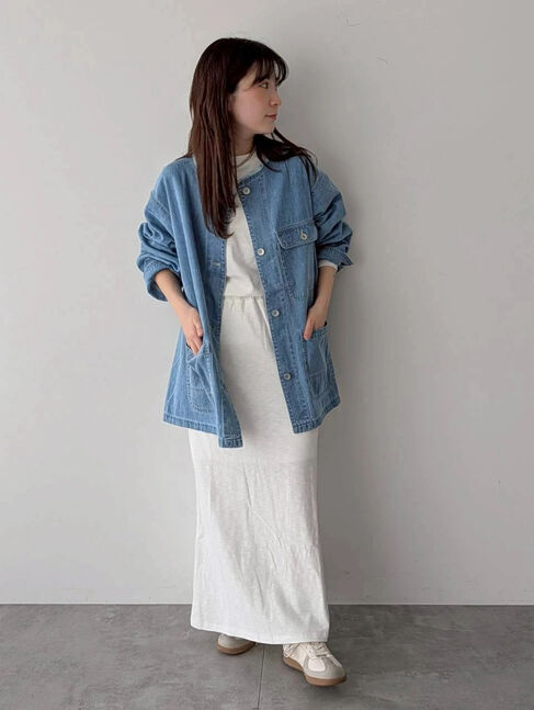 Samansa Mos2「デニムカバーオール」|ブルゾン・スタジャン|