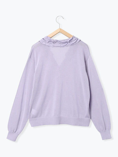 Samansa Mos2「襟フリルニットカーディガン」|カーディガン|