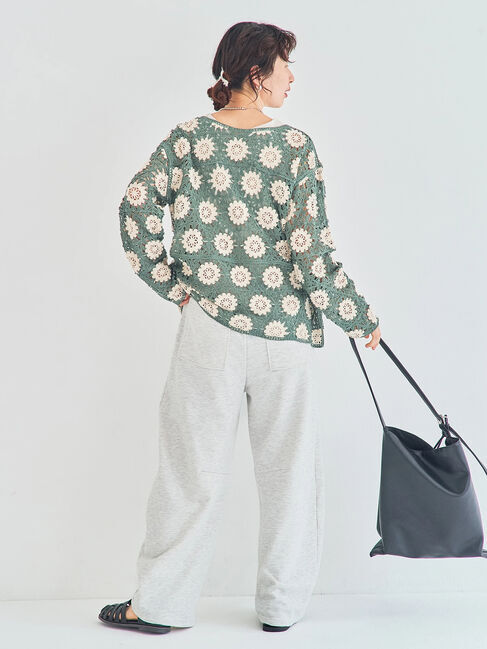 Samansa Mos2「モチーフ編みニットプルオーバー」|ニット・セーター|