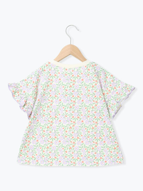 Samansa Mos2 Lagom「花柄袖フリルTシャツ」|Tシャツ・カットソー|
