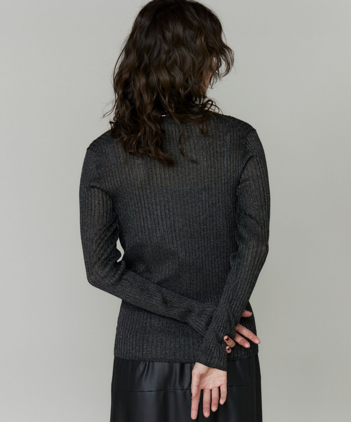 INED「ワイドリブVネックカーディガン」|カーディガン|