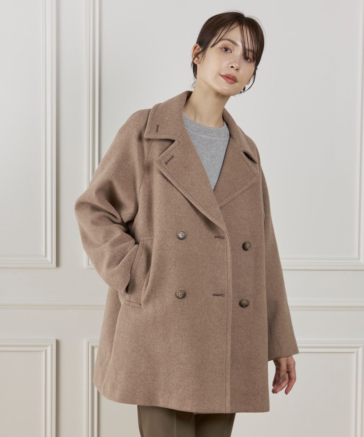 DAY by DAY it&rsquo;s international「スペリオルメルトンPコート」|ピーコート|モカチャ3