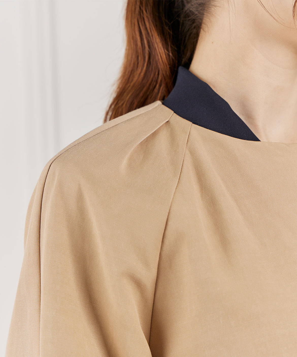 INED「ノーカラーコート」|ステンカラーコート|