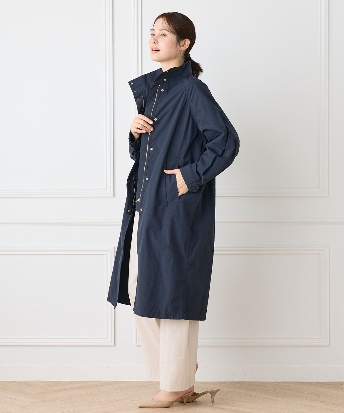 INED「2WAYコート」|ステンカラーコート|