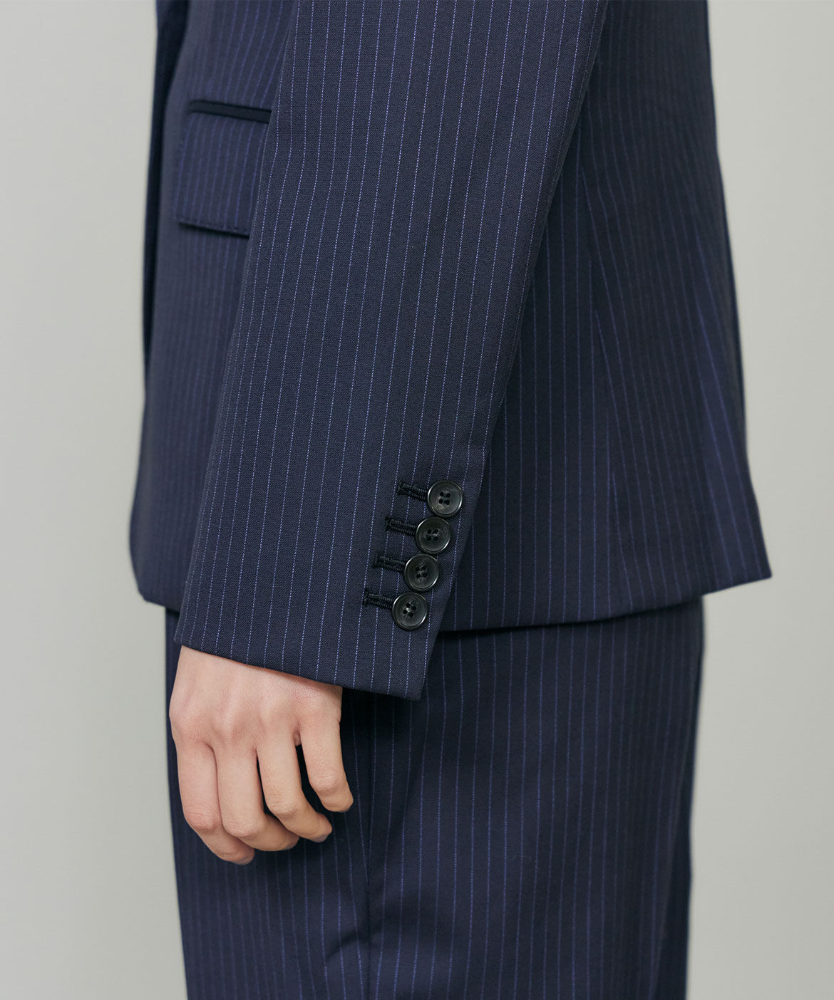 INED「シルクウールストライプシングルジャケット」|テーラードジャケット|