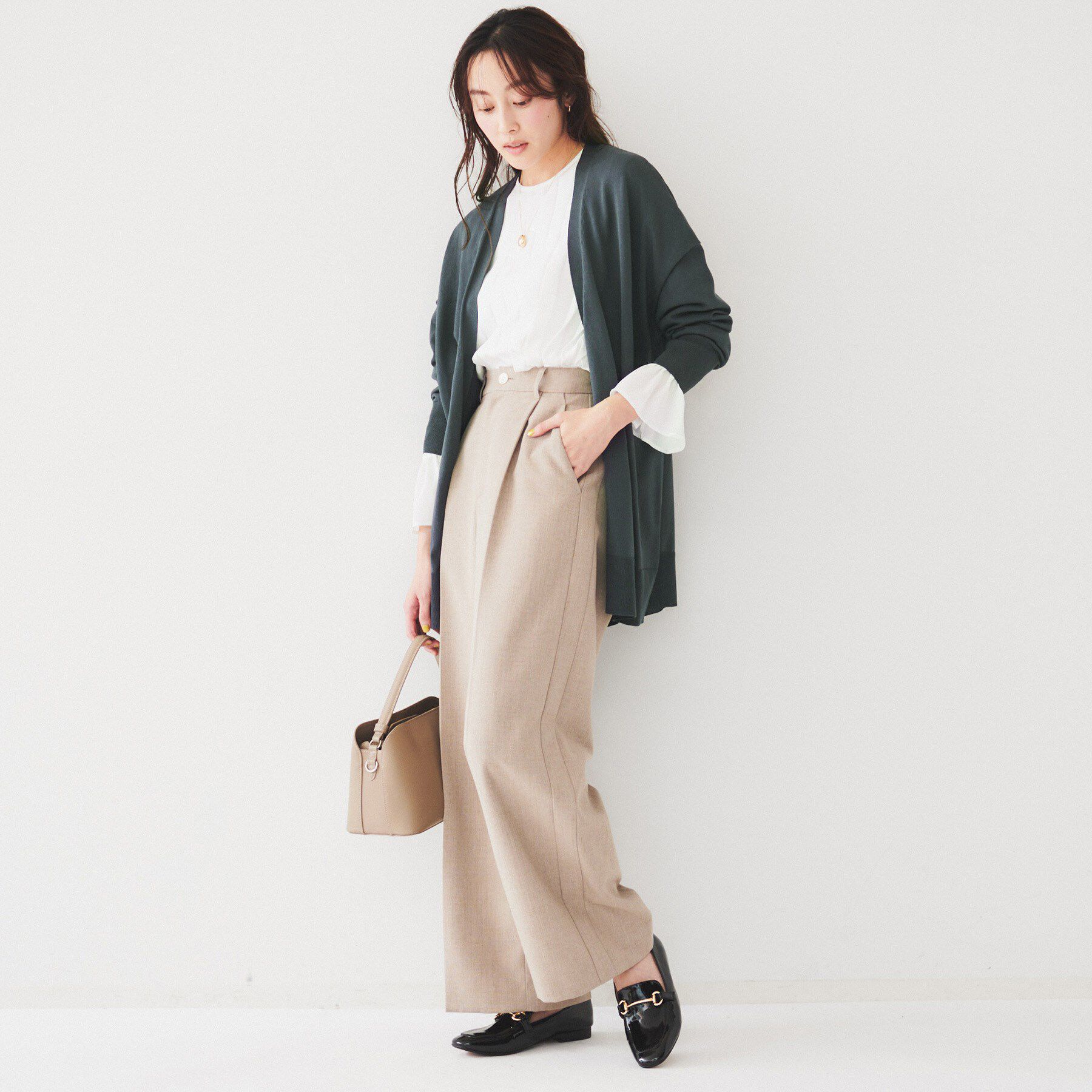 UNTITLED「ボタンレスニットカーディガン」|カーディガン|