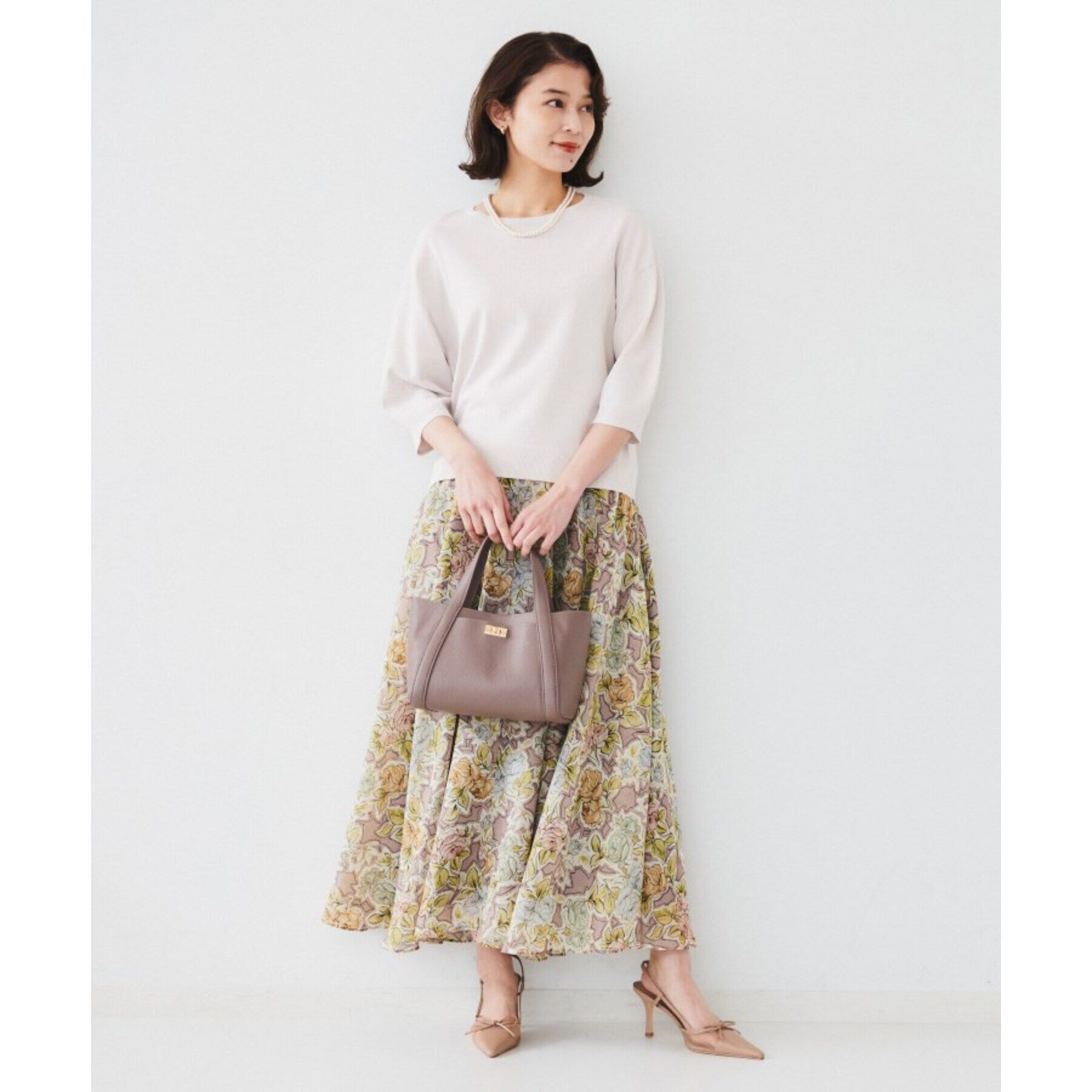 UNTITLED「【セットアップ可能】オールドフラワー プリントスカート」|スカート|