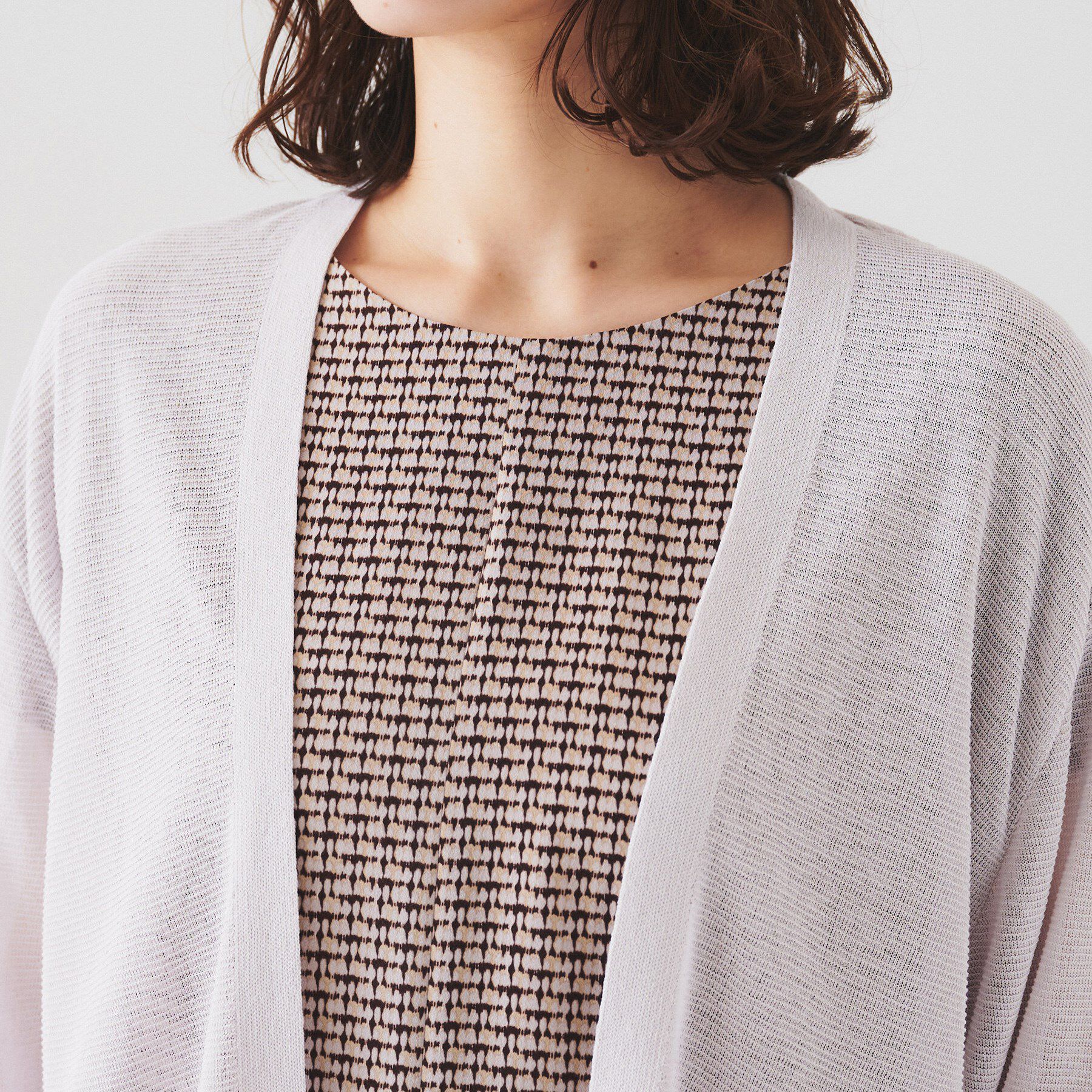 UNTITLED「【体型カバー/日除け】ドルマンスリーブ ガーターカーディガン」|カーディガン|