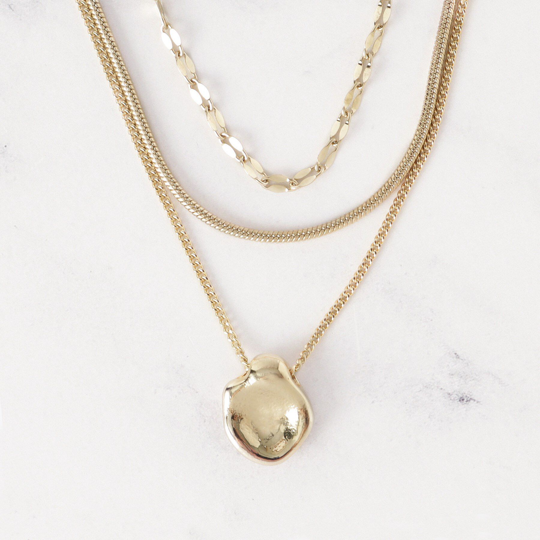 UNTITLED「【ステンレス】レイヤードチェーンネックレス」|ネックレス|