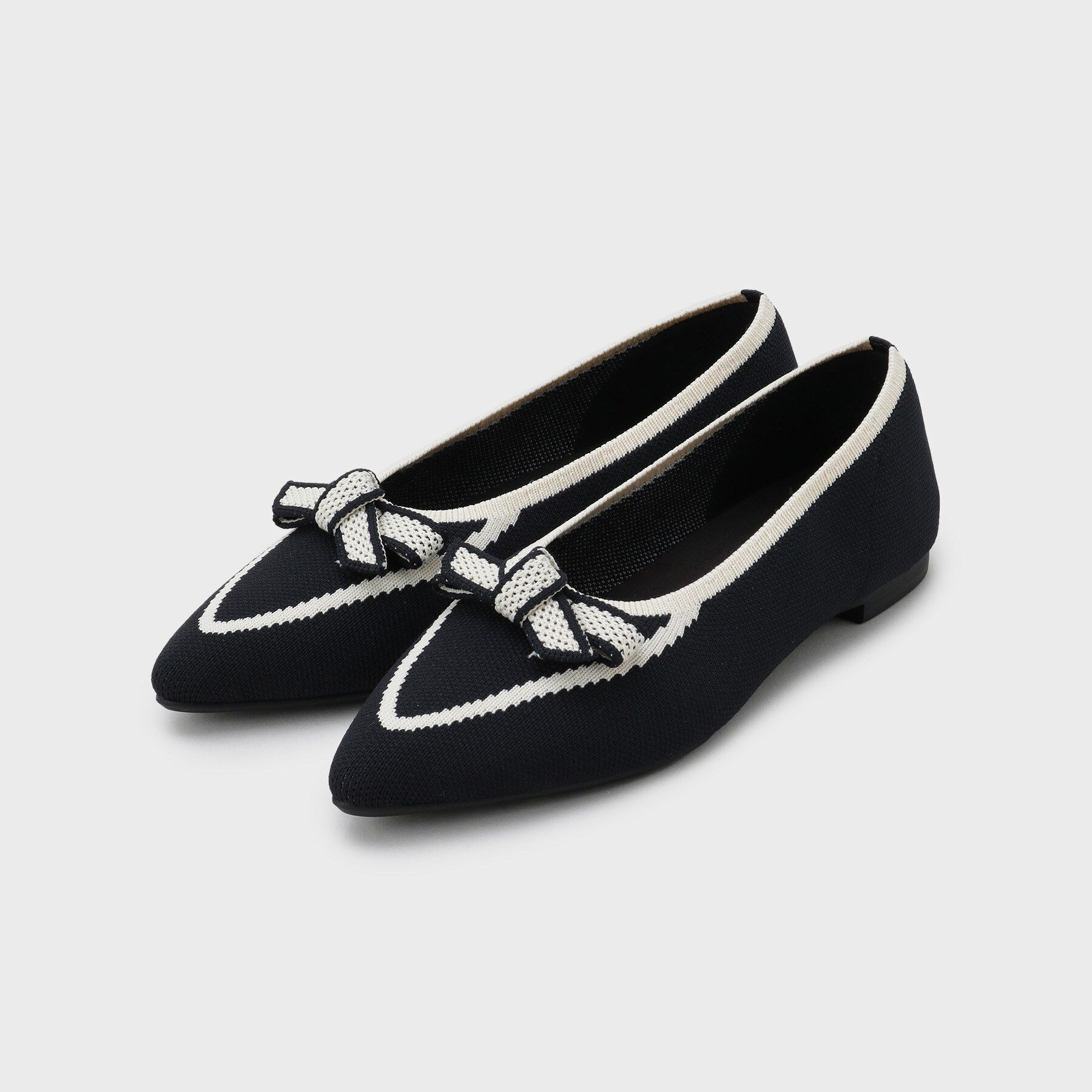 UNTITLED「【洗える！快適！】リサイクルニットリボンパンプス」|パンプス|