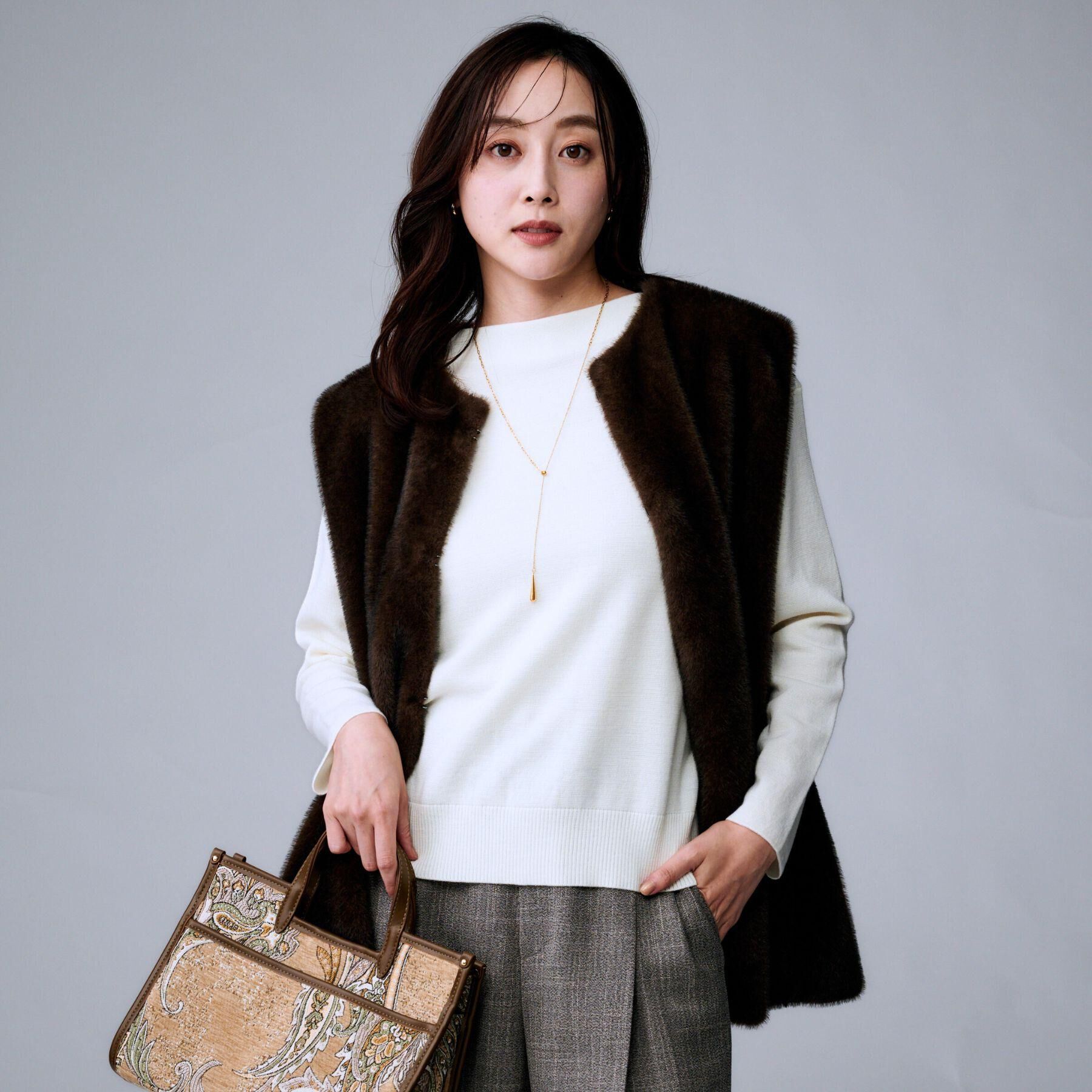 UNTITLED「【トレンド/ジレ】フェイクファーベスト」|ベスト・ジレ|