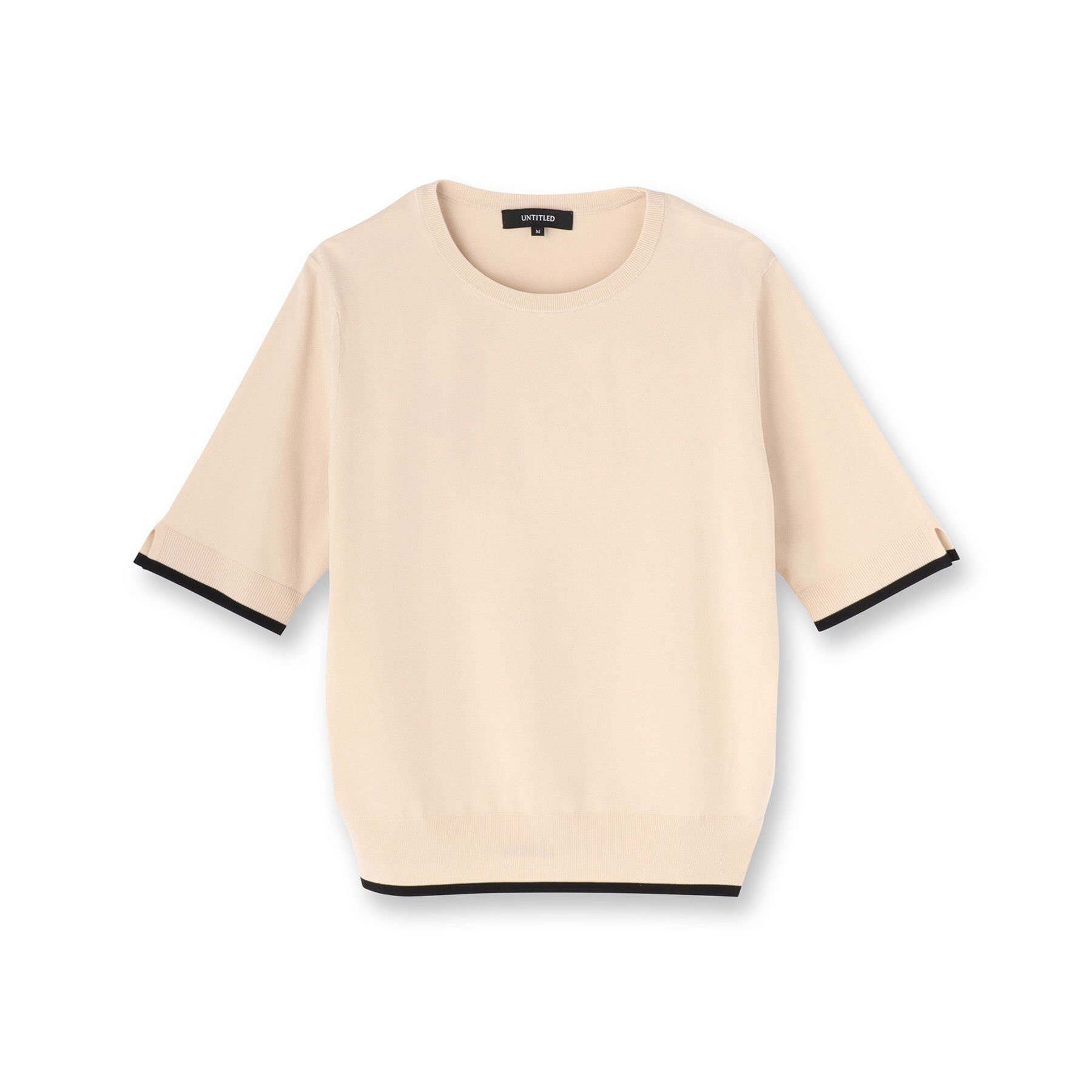 UNTITLED「【アンサンブル可/薄手/洗える】5分袖クルーニット」|ニット・セーター|