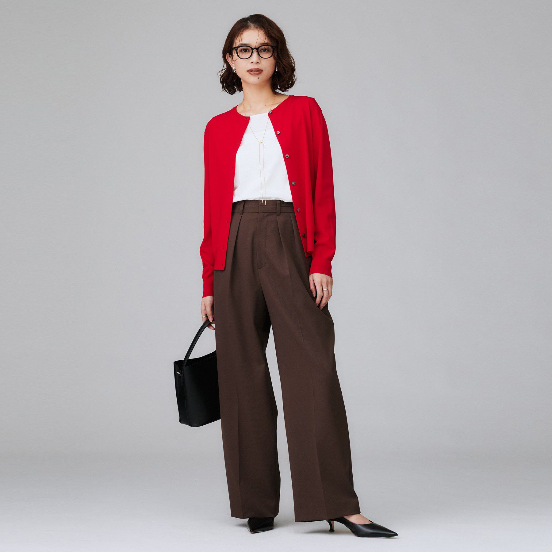 UNTITLED「【朝晩の羽織に/アンサンブル可/薄手】ベーシッククルーネックカーディガン」|カーディガン|