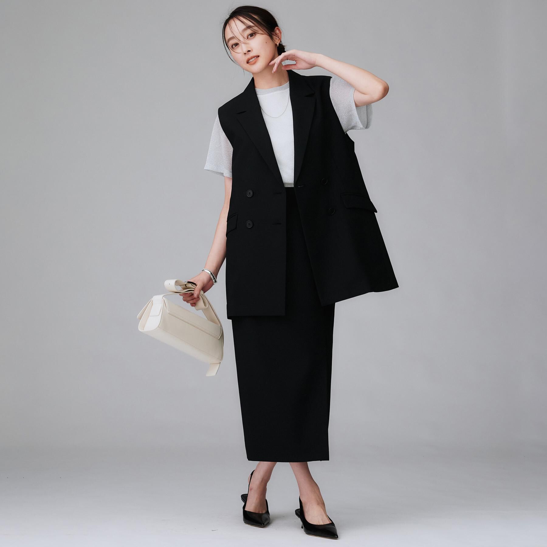 UNTITLED「【セットアップ可/洗える】スラブテーラードカラージレ」|ベスト・ジレ|