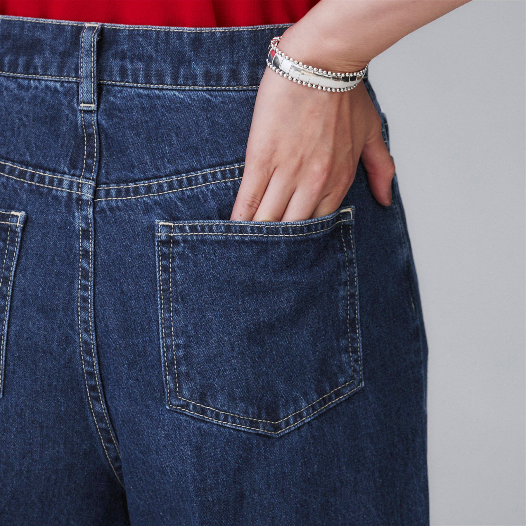 UNTITLED「【グレー/ブルー/ジーンズ】ソフトワイドデニムパンツ」|デニム|