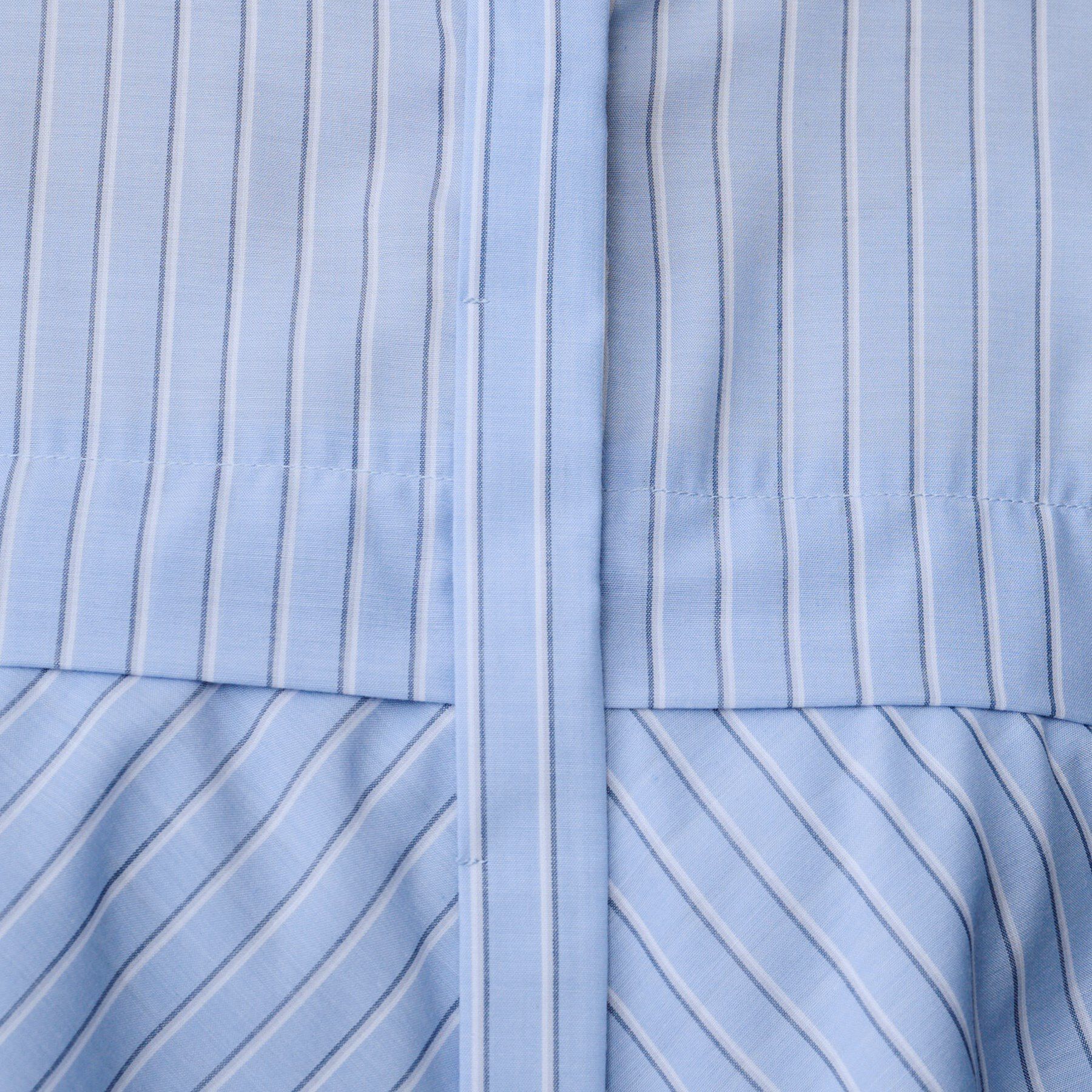 UNTITLED「【短丈/前ボタン/五分袖】ストライプフリルシャツ」|シャツ・ブラウス|