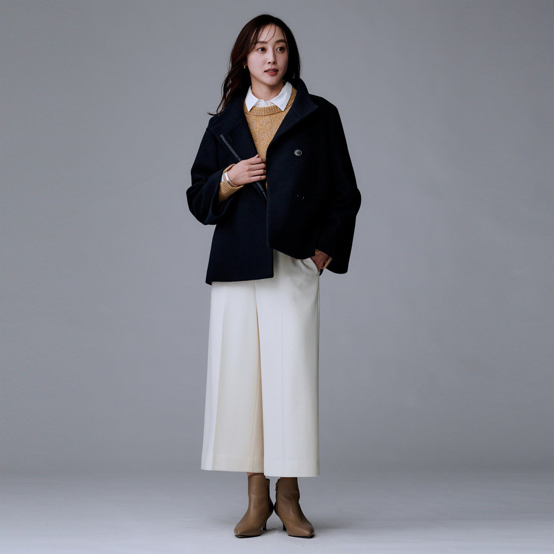 UNTITLED「【着回しが効く／オンオフアウター】ウールショートコート」|その他|