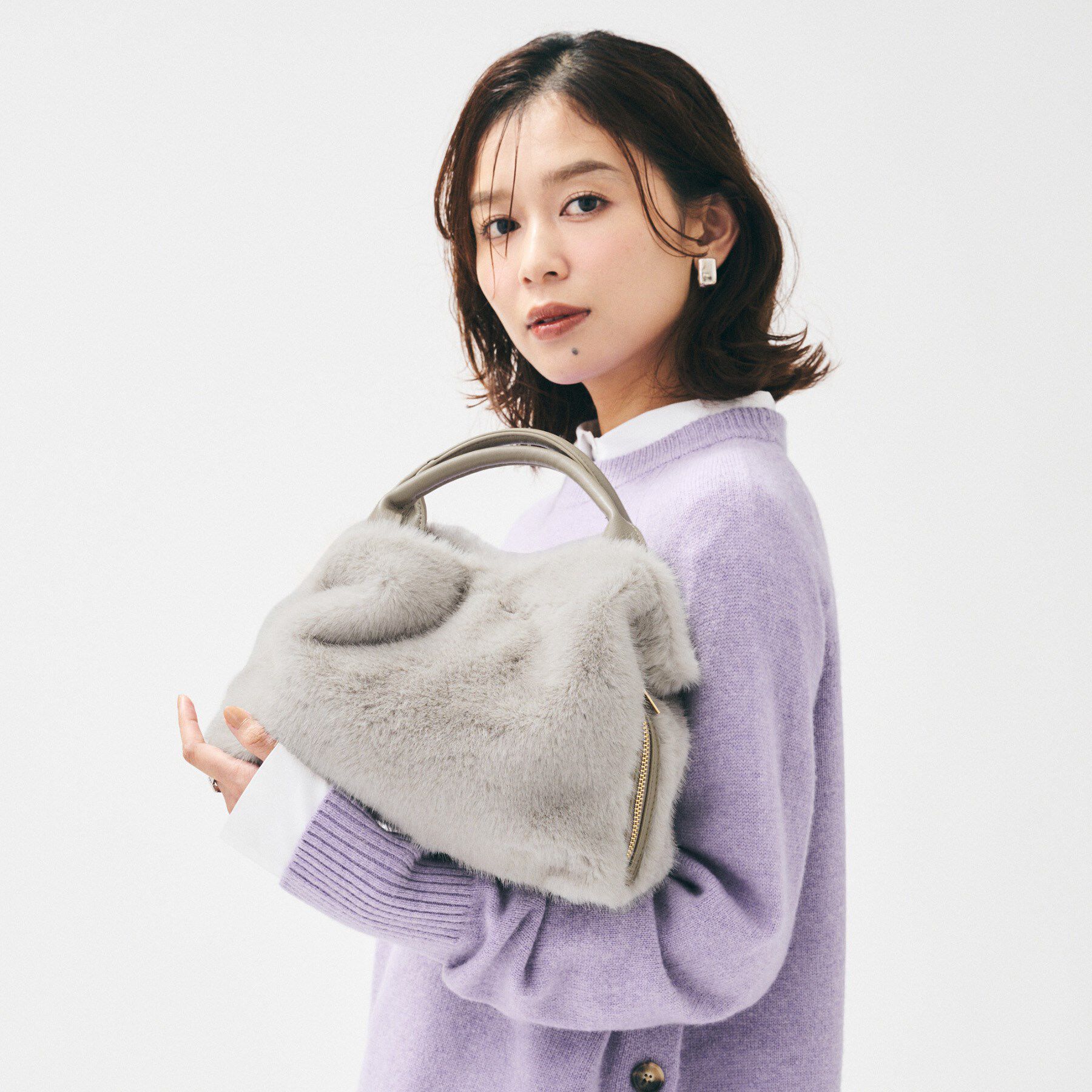 UNTITLED「ミニフェイクファーショルダー」|ハンドバッグ|