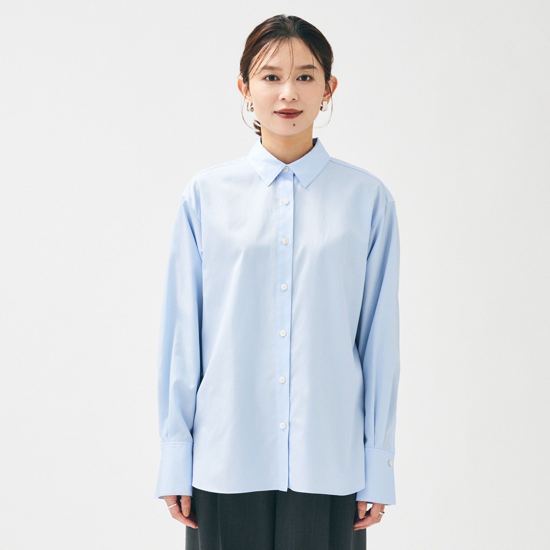 UNTITLED「【重ね着レイヤード/スーツブラウス】ファインブロードベーシックシャツ」|シャツ・ブラウス|