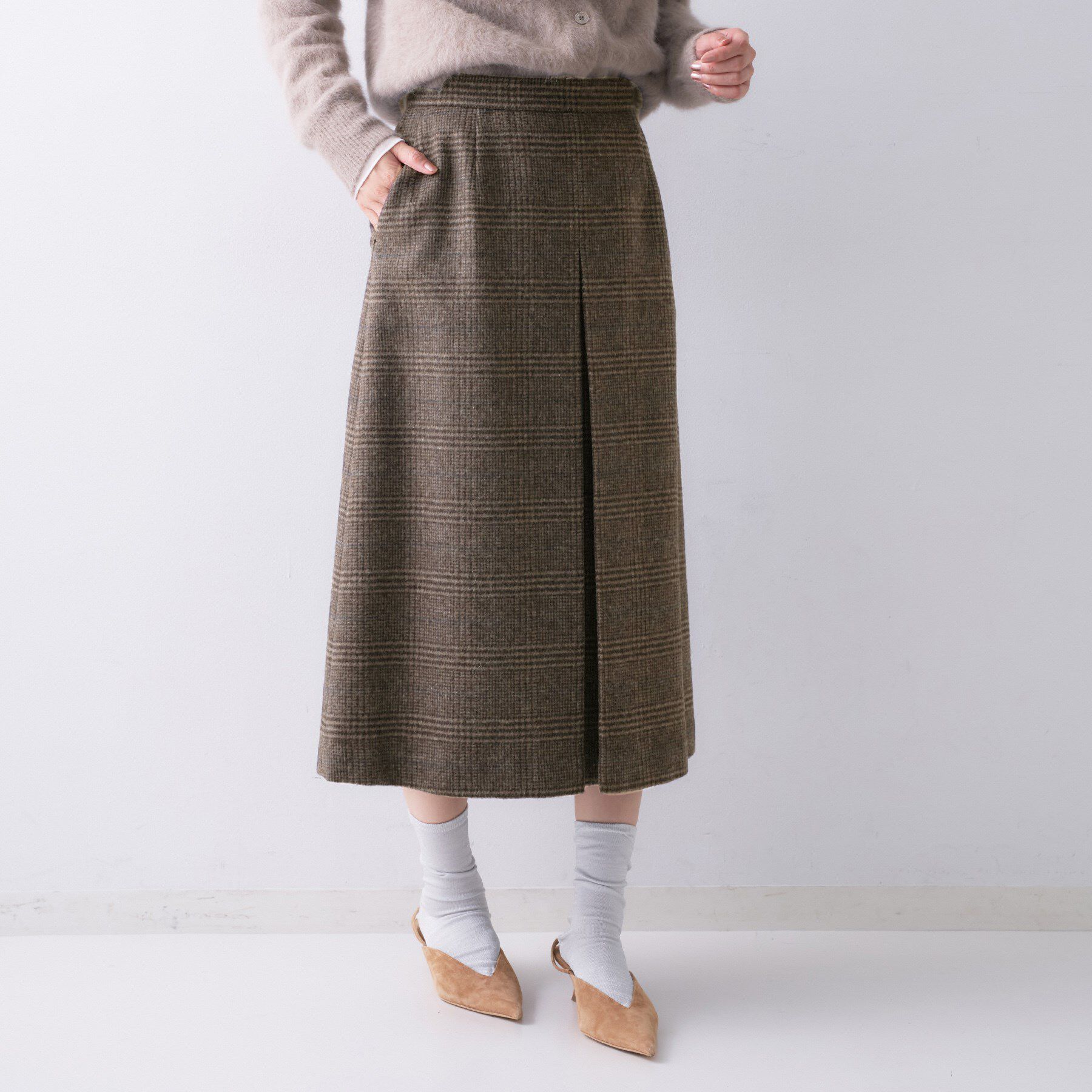 UNTITLED「【ふんわり/タイト見え】グレンチェックスカート」|スカート|