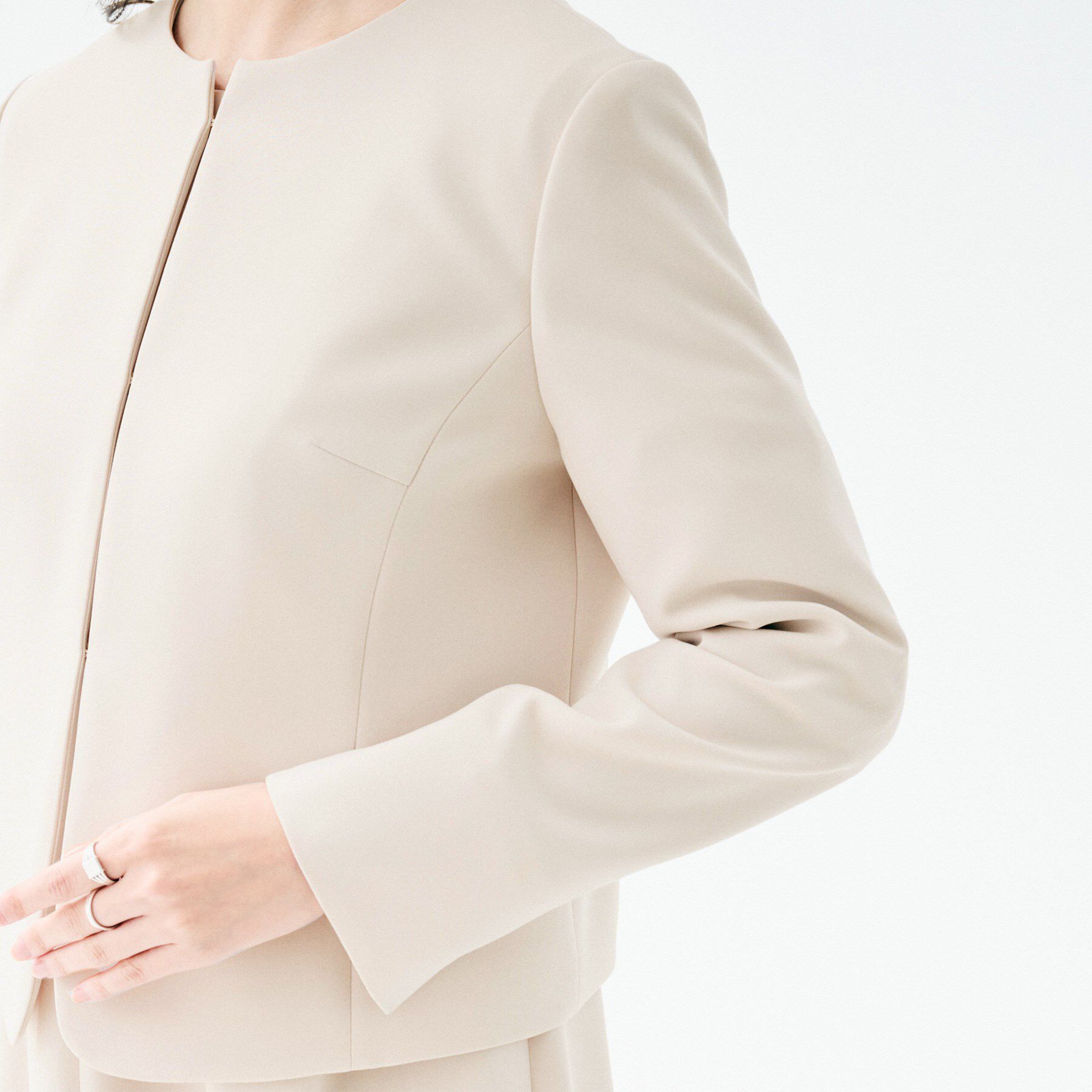 UNTITLED「【洗える/ストレッチ性/軽い】ノーカラージャケット」|ノーカラージャケット|