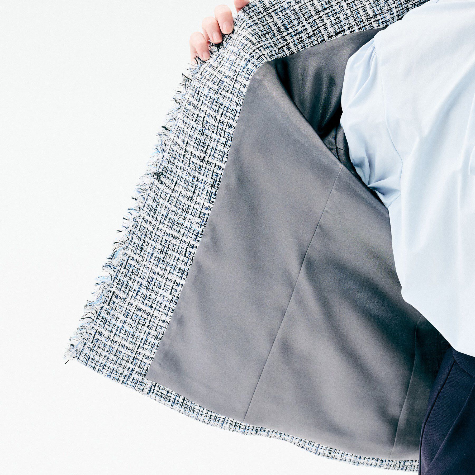 UNTITLED「【仕事着/スーツ】ファンシーツイード ジャケット」|ノーカラージャケット|