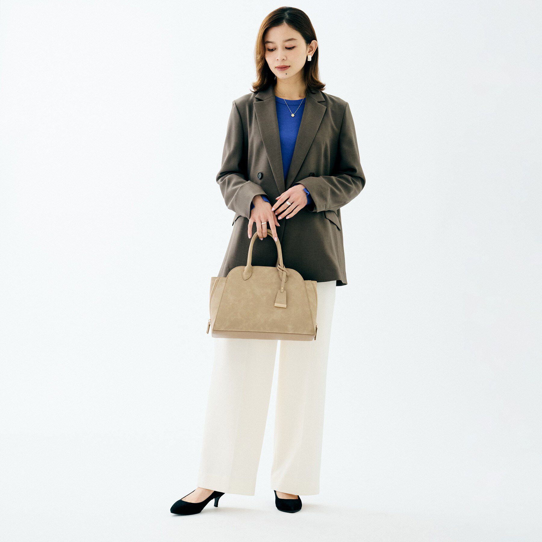 UNTITLED「スエード調ZIPトート」|トートバッグ|