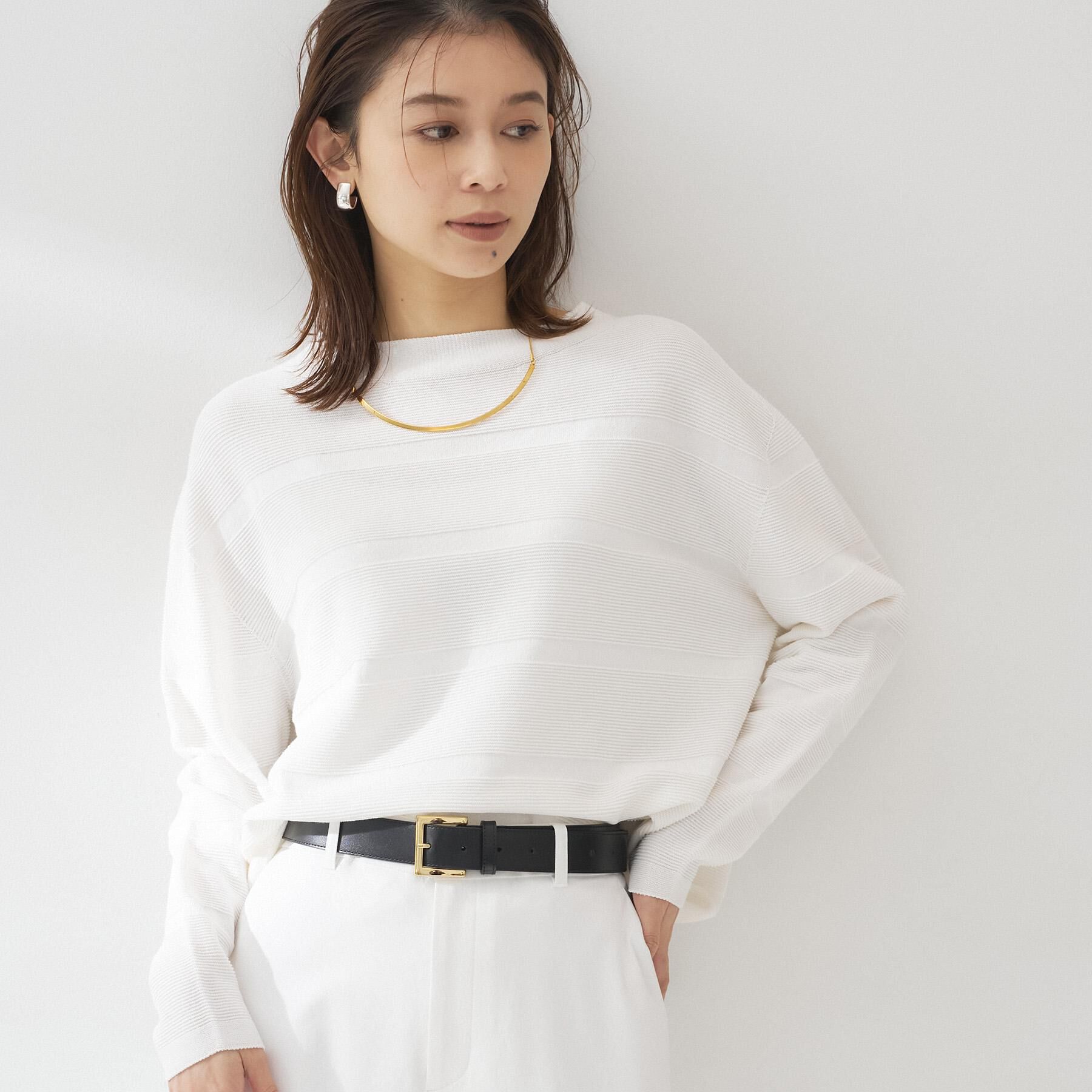 UNTITLED「【ゆったり/洗える】クロップドニットプルオーバー」|ニット・セーター|