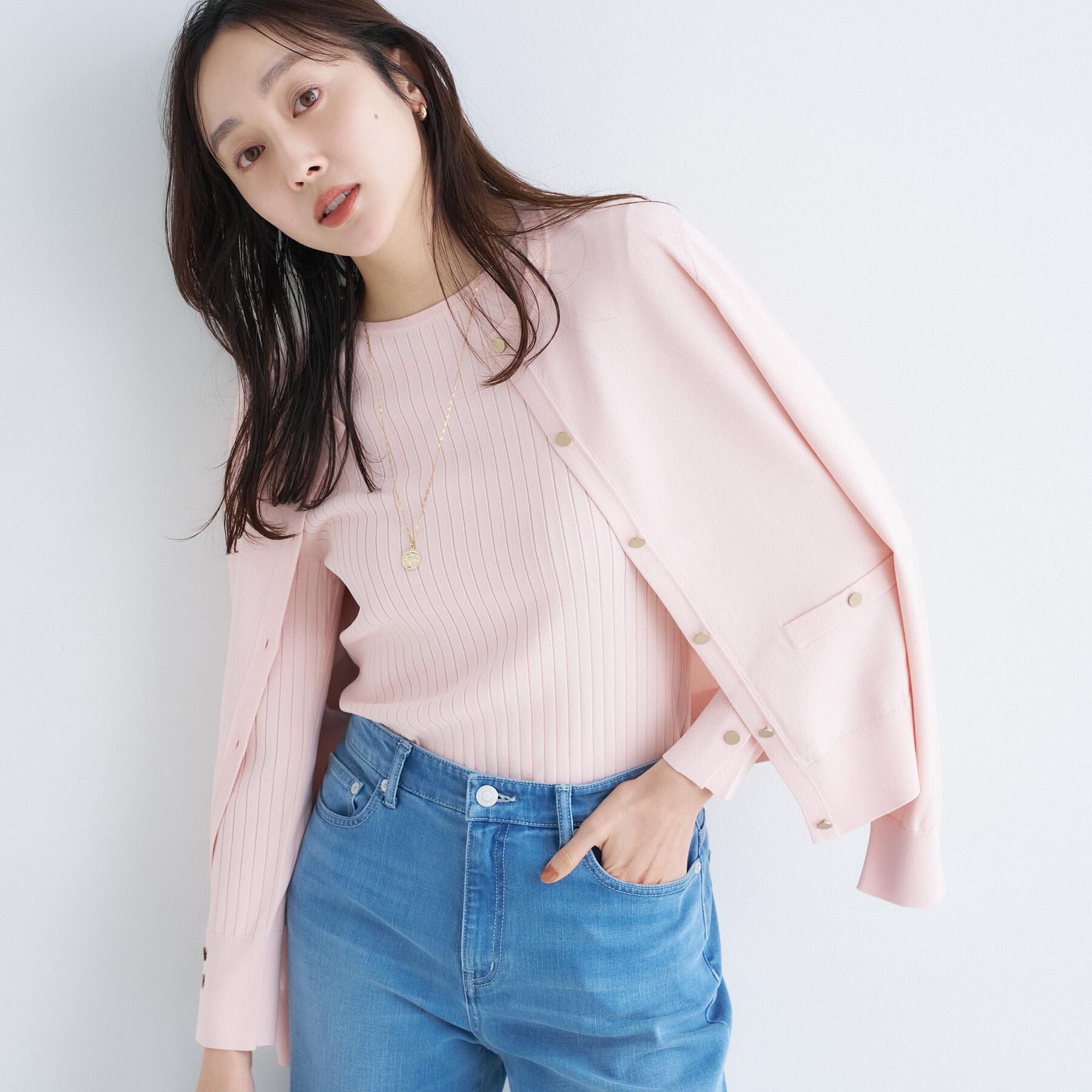 UNTITLED「【アンサンブル可/洗える】クルーネックニットカーディガン」|カーディガン|