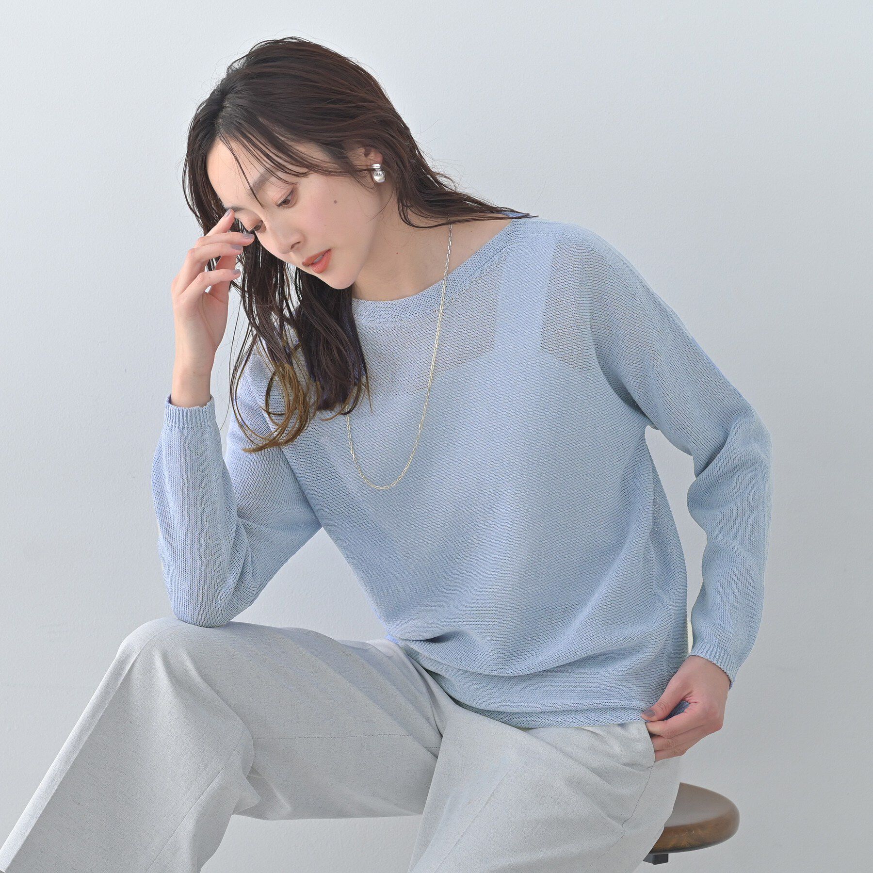 UNTITLED「ドライタッチボートネックニット」|ニット・セーター|