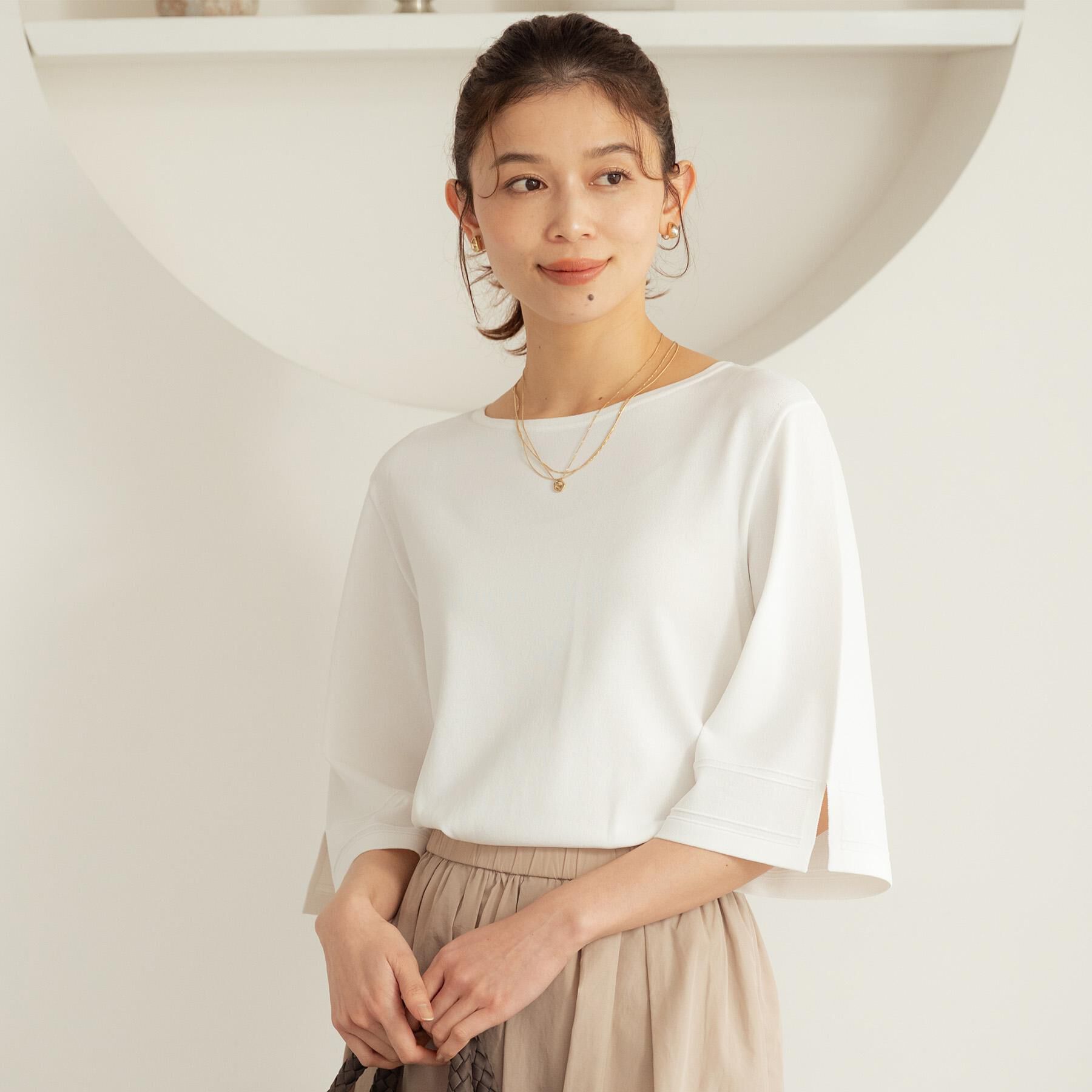 UNTITLED「袖スリットニットプルオーバー」|ニット・セーター|