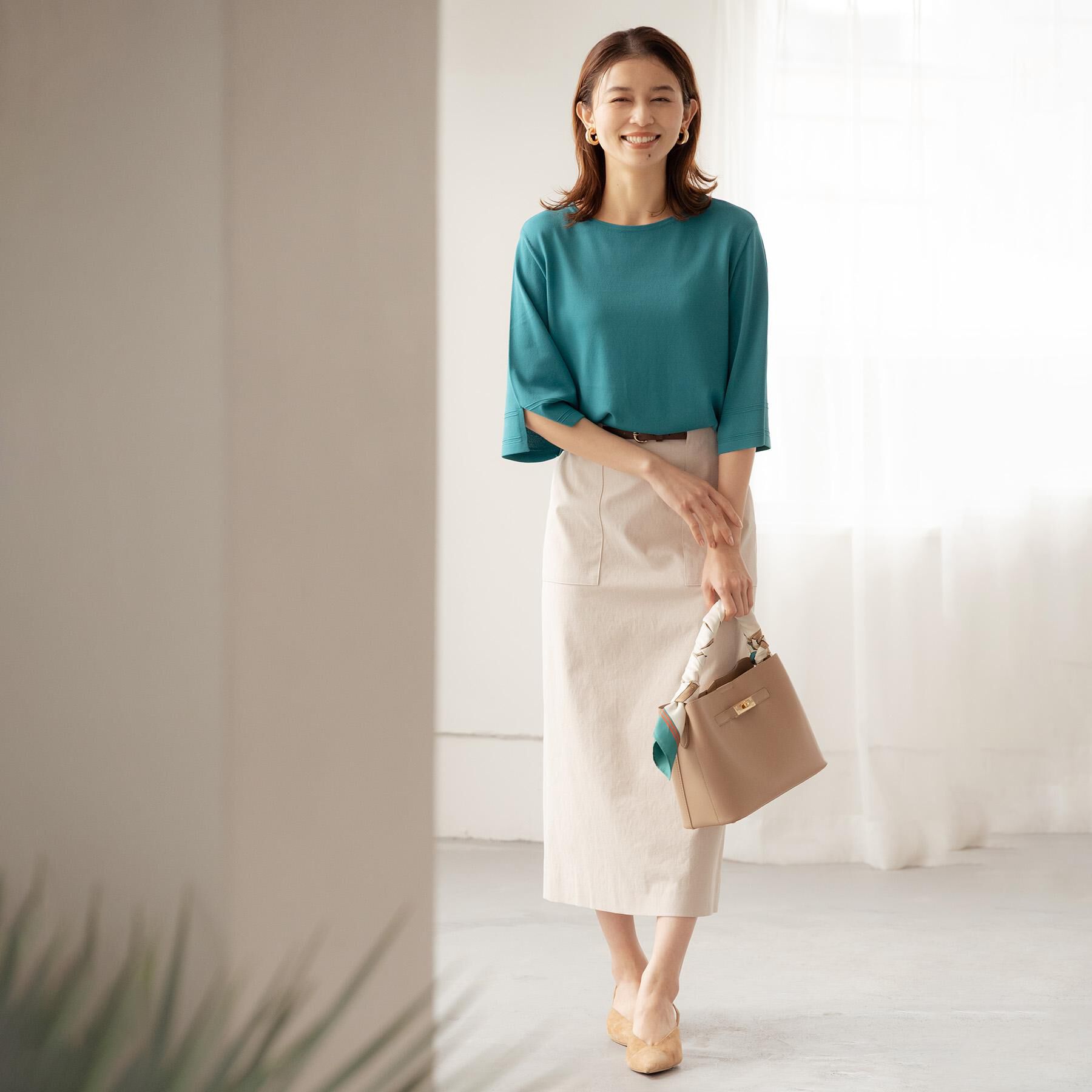 UNTITLED「袖スリットニットプルオーバー」|ニット・セーター|