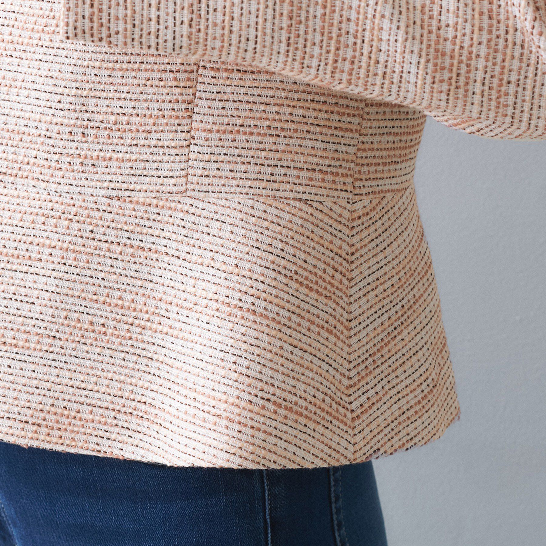 UNTITLED「【きれいめ】ツイード ペプラムジャケット」|ノーカラージャケット|