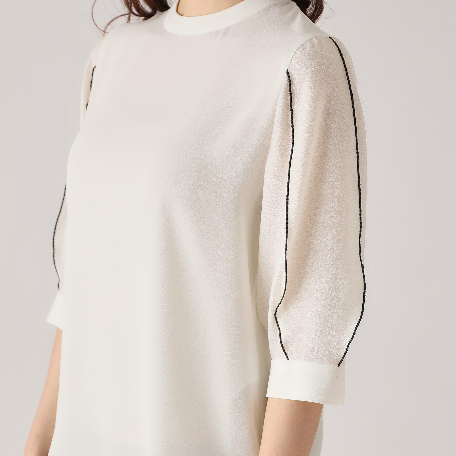 COUP DE CHANCE「【洗える／刺しゅうディテール】袖デザインブラウス」|シャツ・ブラウス|