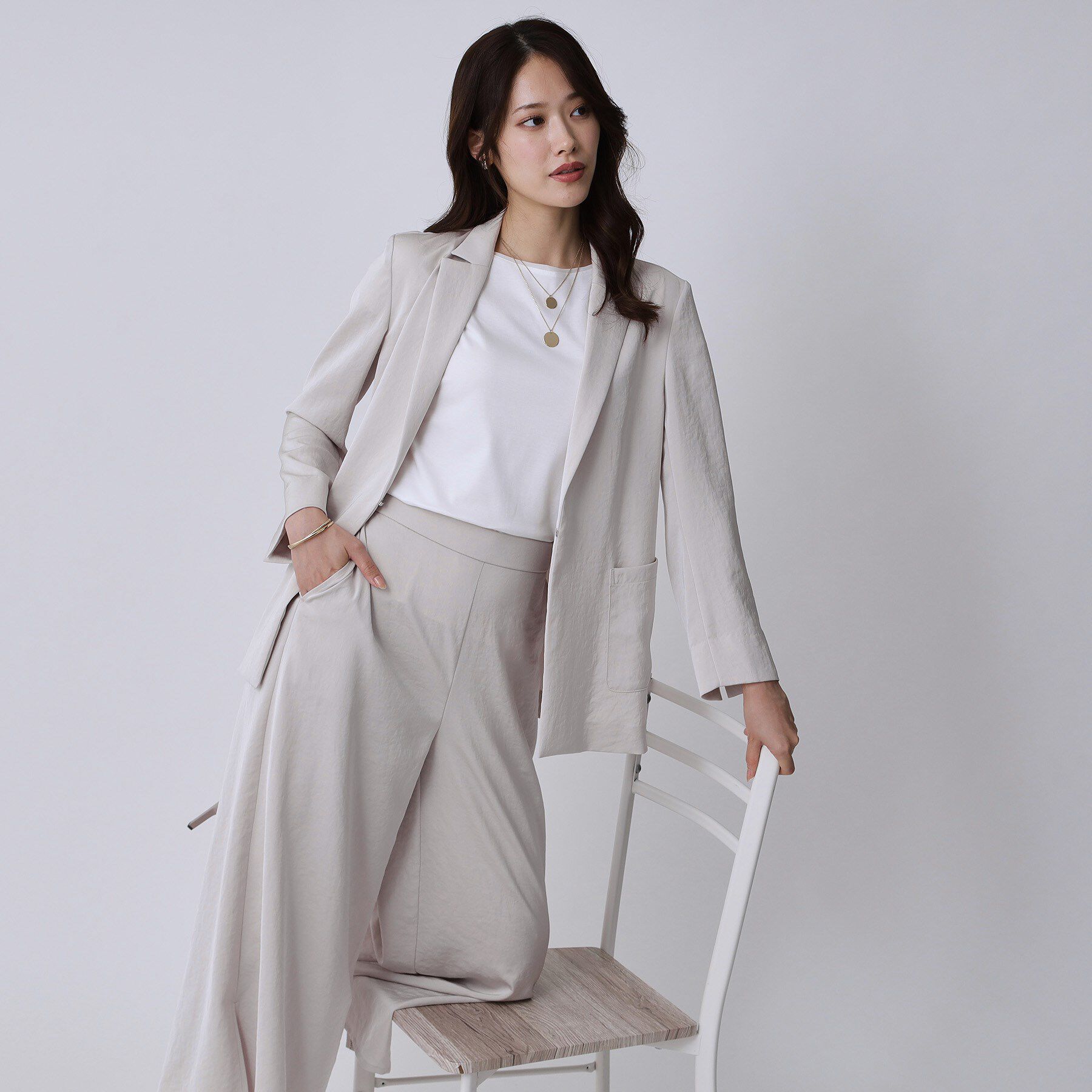 COUP DE CHANCE「【手洗い可／日本製】テーラードジャケット」|テーラードジャケット|グレージュ(050)