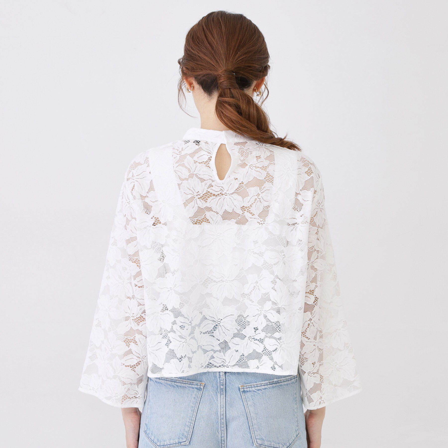 COUP DE CHANCE「【手洗い可】コットン混レースブラウス」|シャツ・ブラウス|