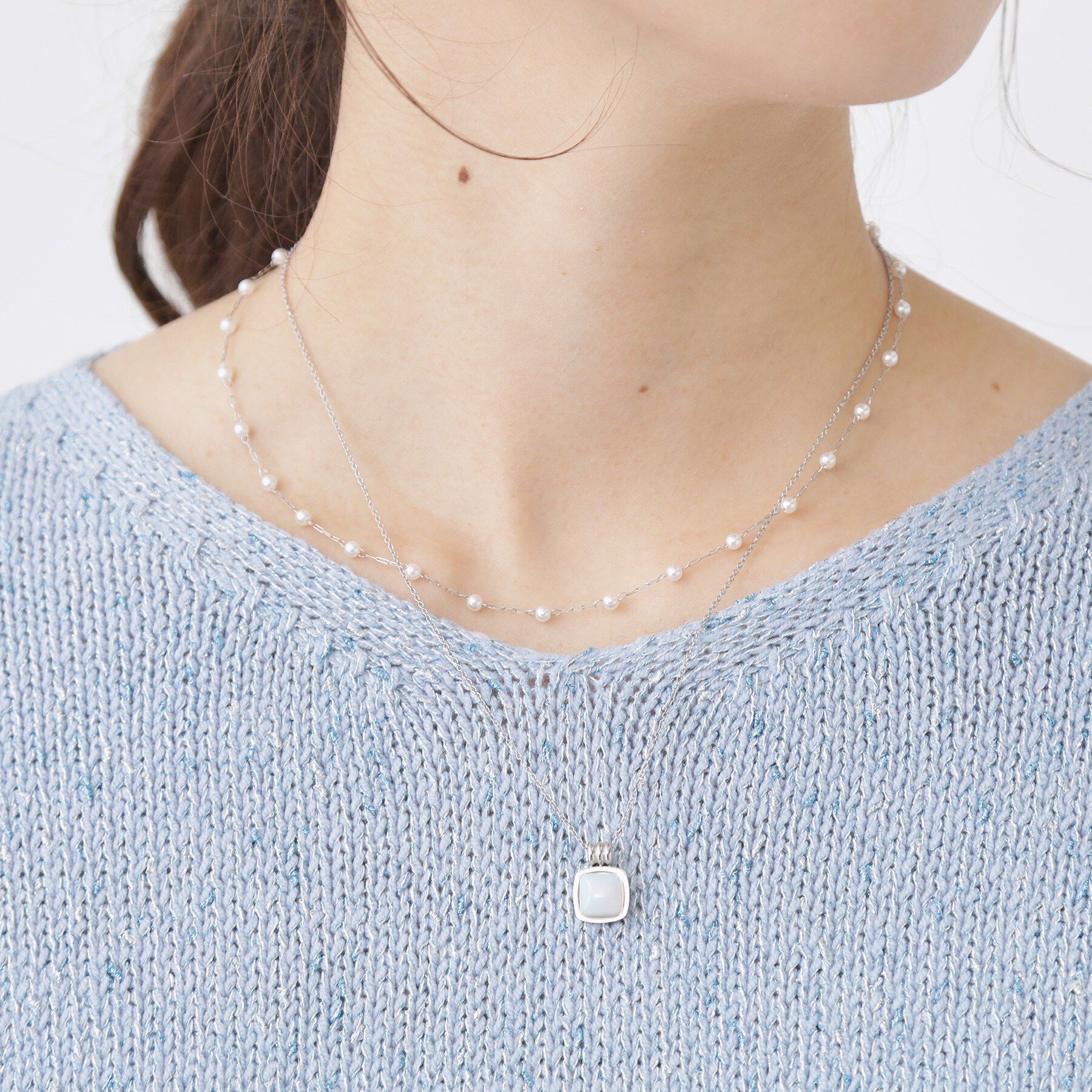 COUP DE CHANCE「【きれいめ・ギフト】ディオパール調ビーズネックレス」|ネックレス|