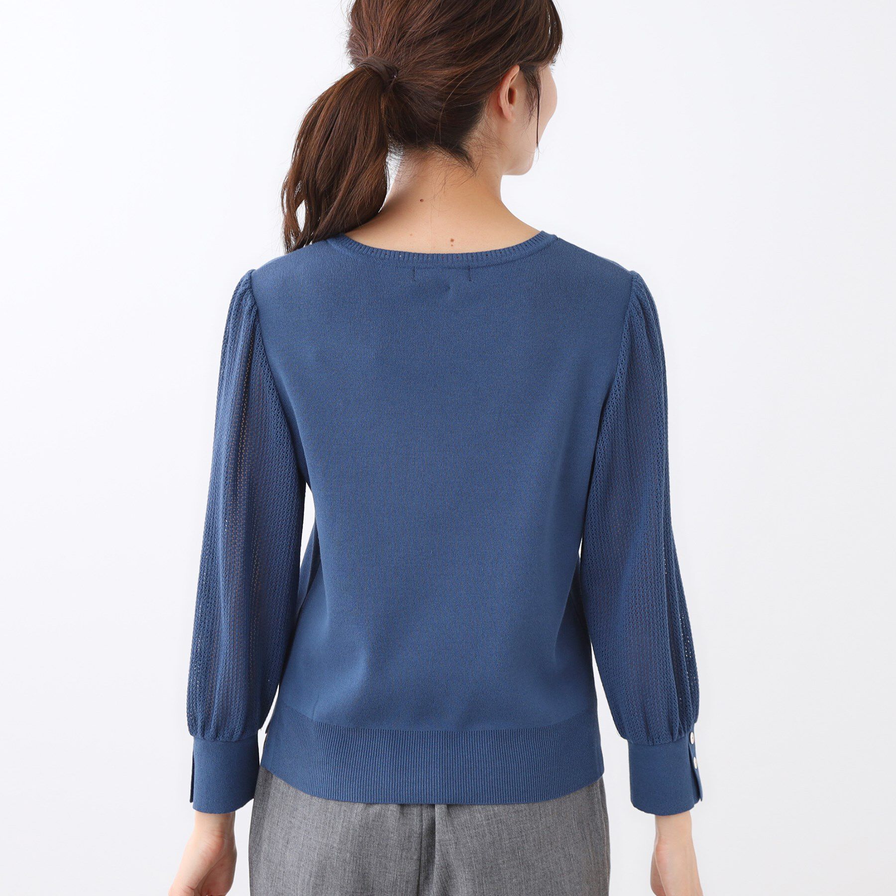 Reflect「【秋映え◎】Vネック&times;メッシュスリーブニット」|ニット・セーター|